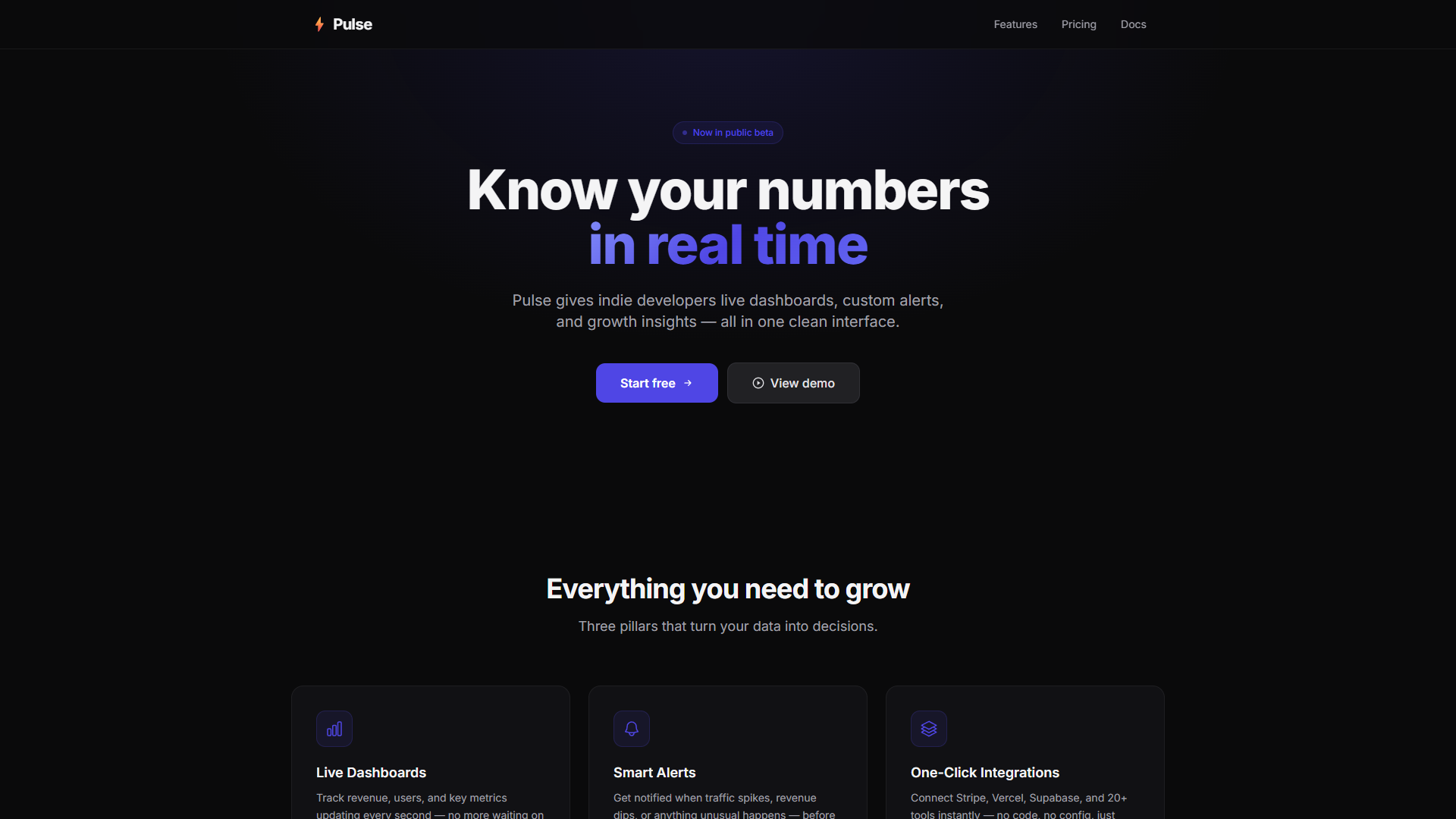 Command Code generated landing page result